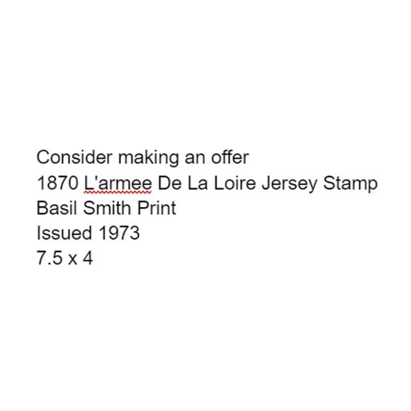 1870 Larmee De La Loire Jersey Stamp Basil Smith Print Issued 1973 Aviation - Picture 2 of 4